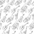 Sketch Musical Instruments Seamless Pattern