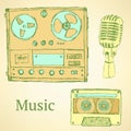 Sketch musical set in vintage style