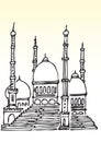 Sketch of Muslim mosque