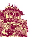 Sketch Of Mysore Palace Or Amba Vilas Palace Outline Editable Illustration Royalty Free Stock Photo