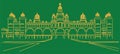 Sketch of Mysore Palace or Amba Vilas Palace Outline Editable Vector Illustration