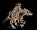 Sketch of a native american man riding on a horse, fractal effect. Royalty Free Stock Photo