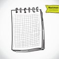 Sketch of notebook. Vector illustration with hand drawn Royalty Free Stock Photo