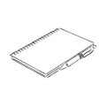 Sketch of notebook. Vector illustration with hand drawn leaf of notebook. Clip art. Notepad with clear page Royalty Free Stock Photo