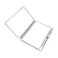 Sketch of notebook. Vector illustration with hand drawn leaf of notebook. Clip art. Notepad with clear page Royalty Free Stock Photo