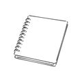 Sketch of notebook. Vector illustration with hand drawn leaf of notebook. Clip art. Notepad with clear page Royalty Free Stock Photo