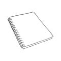 Sketch of notebook. Vector illustration with hand drawn leaf of notebook. Clip art. Notepad with clear page Royalty Free Stock Photo
