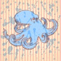 Sketch octopus, vector background Royalty Free Stock Photo