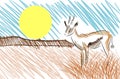 Sketch od a Stilyzed antelope