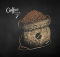 Sketch of open sack with coffee beans