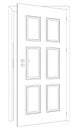 Sketch of opened wire-frame door. Vector Royalty Free Stock Photo
