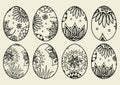 Sketch ornate Easter eggs