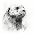 Elegant Otter Portrait: A Realistic Speedpainting In Zbrush