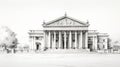 Neoclassical Architecture Sketch: Wine Country Italy In The Mid 1800s