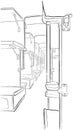 Sketch of passenger train interior. Royalty Free Stock Photo