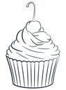 Sketch Patty Cake Bakery Cupcakes Doodle Royalty Free Stock Photo