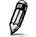 Sketch pencil icon in doodle style Royalty Free Stock Photo
