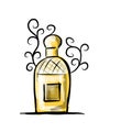 Sketch of perfume bottle for your design Royalty Free Stock Photo