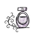 Sketch of perfume bottle for your design Royalty Free Stock Photo