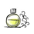 Sketch of perfume bottle for your design Royalty Free Stock Photo