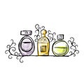 Sketch of perfume bottles for your design Royalty Free Stock Photo