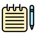 Sketch personal notebook icon color outline vector Royalty Free Stock Photo