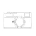 sketch of photo retro film Camera by hand writing on white background Royalty Free Stock Photo