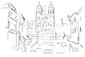 Sketch of the Piazza di Spagna