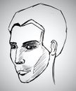 Sketch portrait of a man. Vector illustration