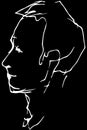 Sketch for a portrait of a young man`s profile Royalty Free Stock Photo