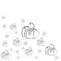 Sketch of pumpkins of different sizes on a white background. Digital illustration.