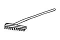 Sketch of a rake. Rakes with a long handle. Garden tools. Doodle illustration. Isolated on white background. Easy to