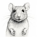 Charming Black And White Rat Drawing - Realistic Portrait Illustration