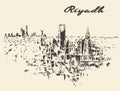 Sketch of Riyadh skyline vector illustration drawn