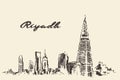 Sketch of Riyadh skyline vector illustration drawn