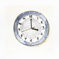 Sketch of round clock showing 4 o`clock on dial Royalty Free Stock Photo