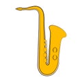 Isolated saxophone sketch. Musical instrument