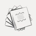 Sketch stack of notebooks drawn on a light background vector