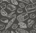 Sketch seamless bakery pattern