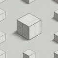 Sketch of shaded cubes arranged in a pattern, each cube depicted with three visible Royalty Free Stock Photo