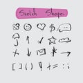 Sketch Shapes Collection Hand Drawn Set