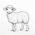 Clean And Sharp Hand-drawn Sheep Illustration With Pencils