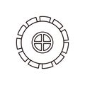 Sketch silhouette gear wheel pinion icon