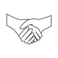 sketch silhouette handshake agreement icon flat Royalty Free Stock Photo