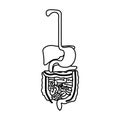 Sketch silhouette human digestive system Royalty Free Stock Photo