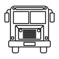 Sketch silhouette image front view school bus with wheels