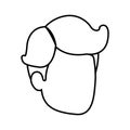 Sketch silhouette of man faceless with pompadour hairstyle