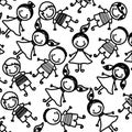 sketch silhouette pattern children decorative design