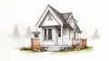 Sketch Of A Simple Queen Anne Architecture Luxury Tiny Home