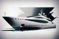 sketch of sleek yacht with dramatic lines and minimalist design